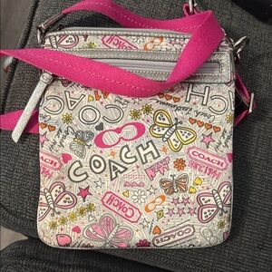 Coach Multicolor Crossbody Bag with Pink Strap price is firm. Thanks used 1x